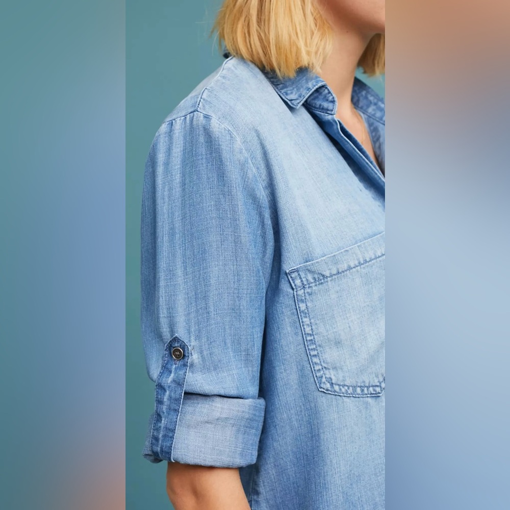 Cloth & Stone Split-Back Chambray Button-Down, Si… - image 3